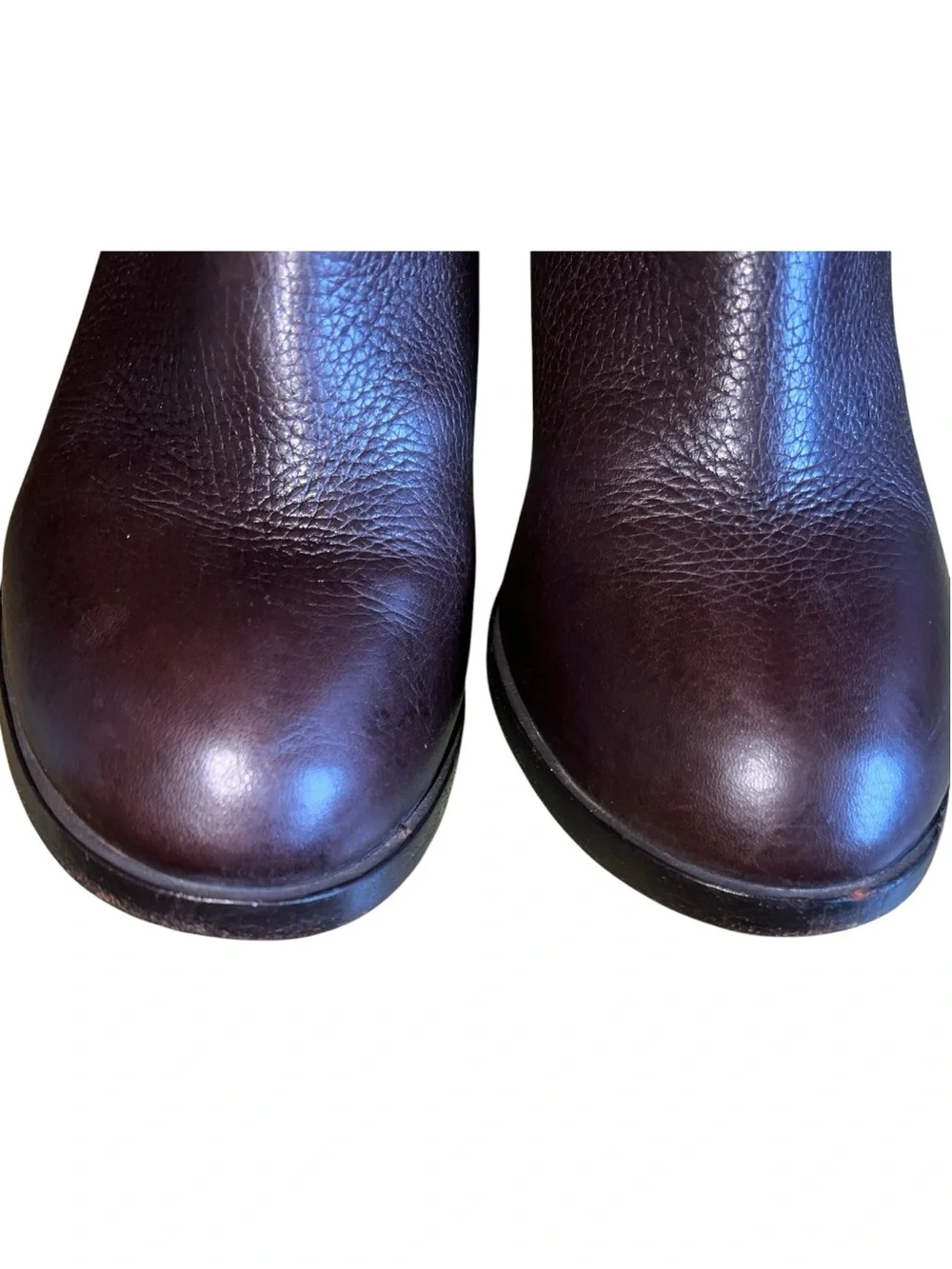 Tory Burch Brown Leather Ankle Booties Logo Block Heel Size 7M